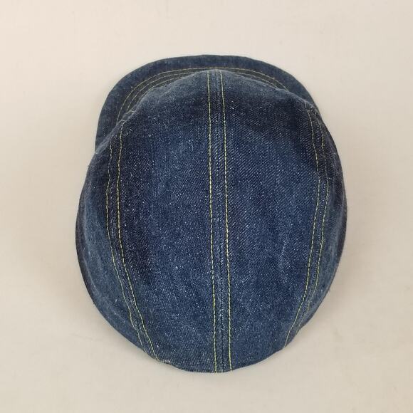 Samurai Jeans Hat Cap Fitted Mens Blue Denim Workwear Made in Japan Otokogi 15oz - Picture 6 of 9